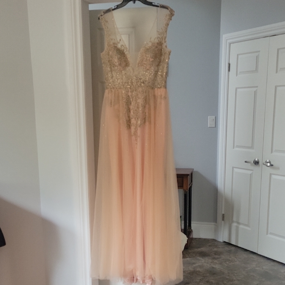 NWT Pink/Peach Evening,Formal, Wedding,Grad,Prom,Party,long Dress